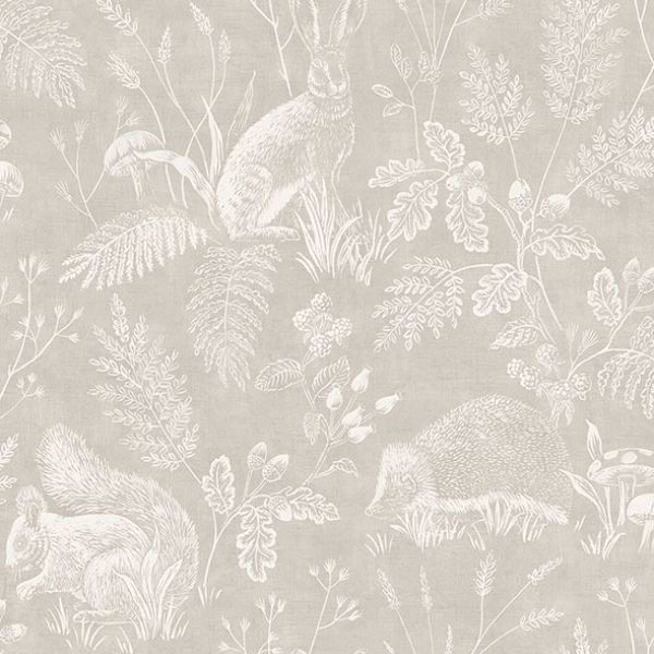 Purchase 4164-M1800 Advantage Wallpaper, Woodland Light Grey Toile - Westbury Forest