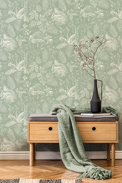 Purchase 4164-M1801 Advantage Wallpaper, Woodland Green Toile - Westbury Forest12