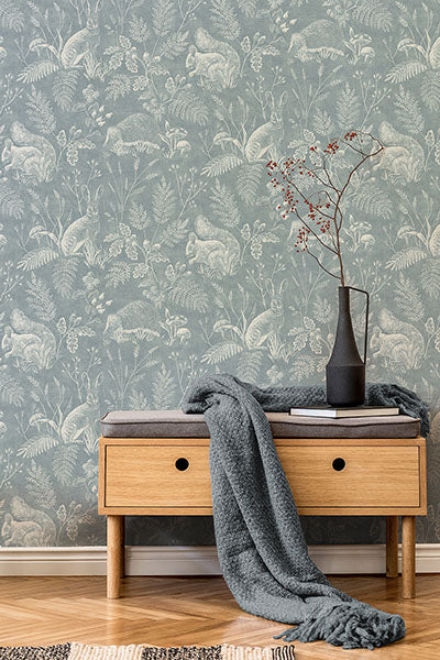 Purchase 4164-M1802 Advantage Wallpaper, Woodland Blue Toile - Westbury Forest12