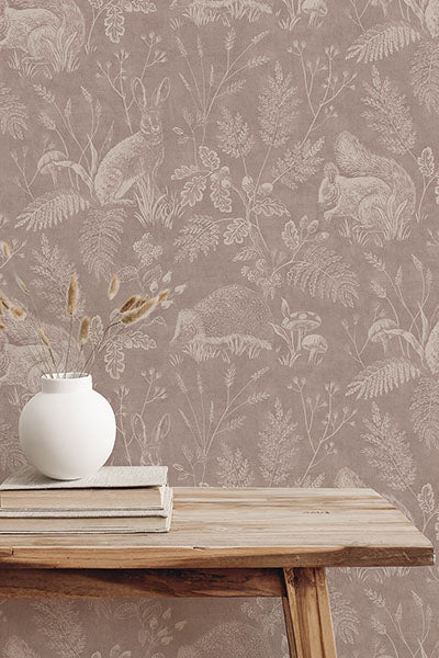 Purchase 4164-M1803 Advantage Wallpaper, Woodland Mahogany Toile - Westbury Forest1
