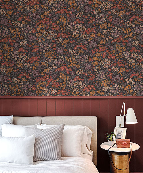 Purchase 4164-M1812 Advantage Wallpaper, Ditsy Orange Daisies - Westbury Forest12