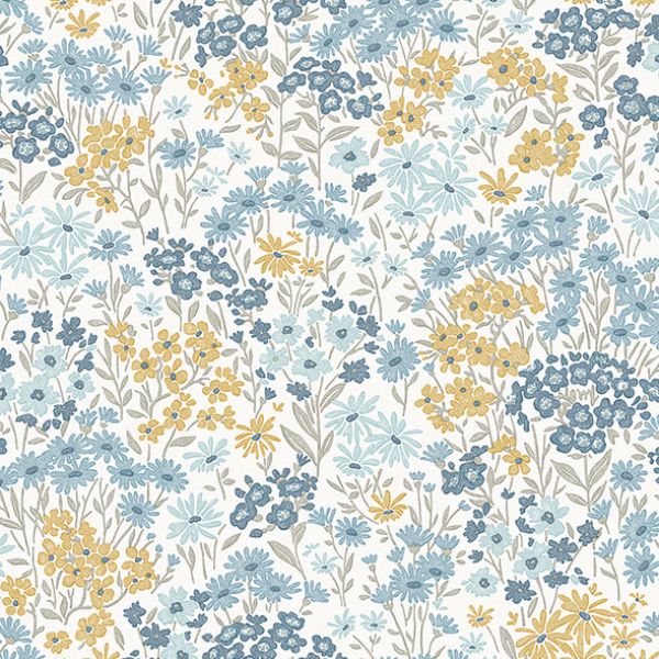 Purchase 4164-M1814 Advantage Wallpaper, Ditsy Light Blue Daisies - Westbury Forest