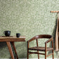 Purchase 4164-M1816 Advantage Wallpaper, Marlow Green Bird Vine - Westbury Forest12