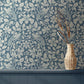 Purchase 4164-M1818 Advantage Wallpaper, Marlow Dark Blue Bird Vine - Westbury Forest1