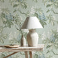 Purchase 4164-M1819 Advantage Wallpaper, Chestnut Blue Floral - Westbury Forest1
