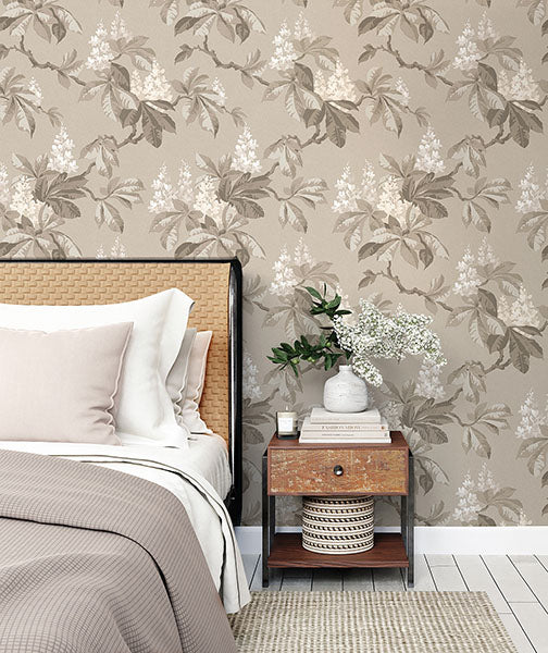 Purchase 4164-M1820 Advantage Wallpaper, Chestnut Beige Floral - Westbury Forest12