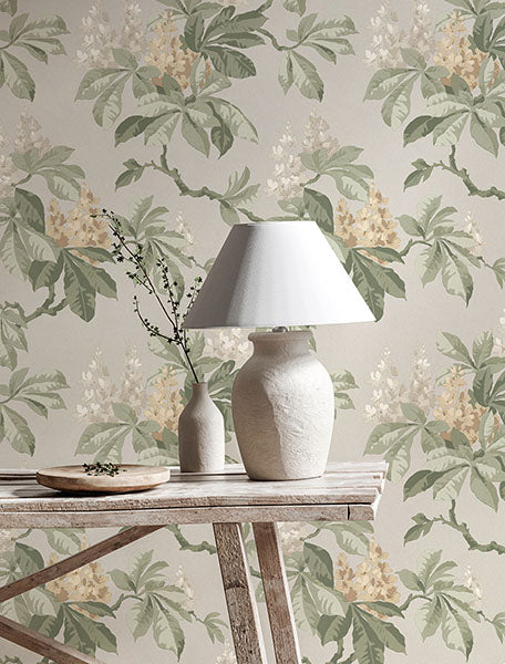 Purchase 4164-M1821 Advantage Wallpaper, Chestnut Grey Floral - Westbury Forest1