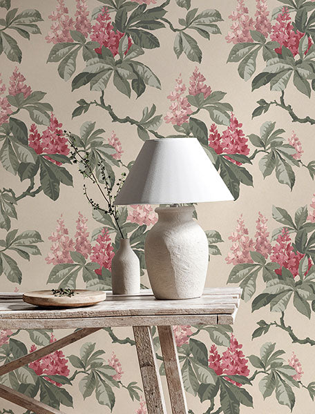 Purchase 4164-M1822 Advantage Wallpaper, Chestnut Pink Floral - Westbury Forest1