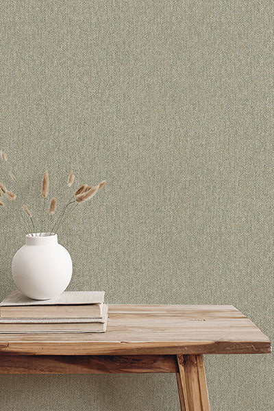 Purchase 4164-M1823 Advantage Wallpaper, Herringbone Green Tweed - Westbury Forest1