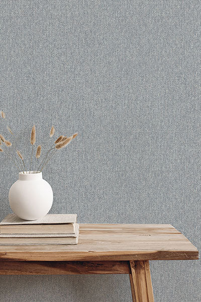 Purchase 4164-M1824 Advantage Wallpaper, Herringbone Blue Tweed - Westbury Forest1