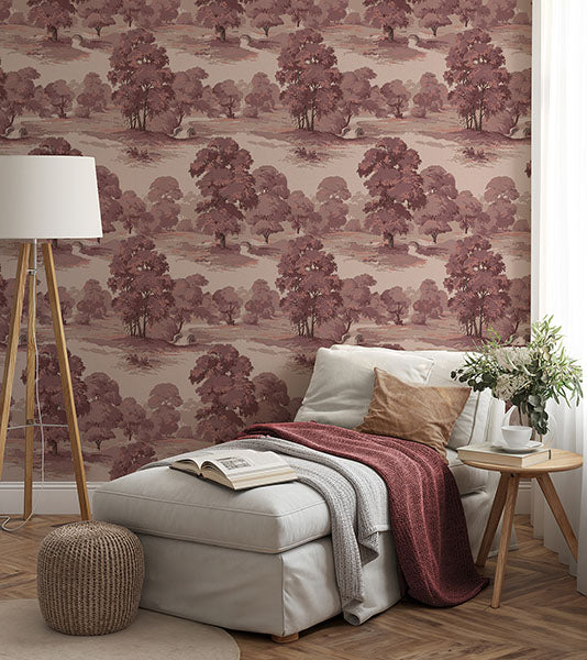 Purchase 4164-M1828 Advantage Wallpaper, Sherwood Merlot Glade - Westbury Forest12