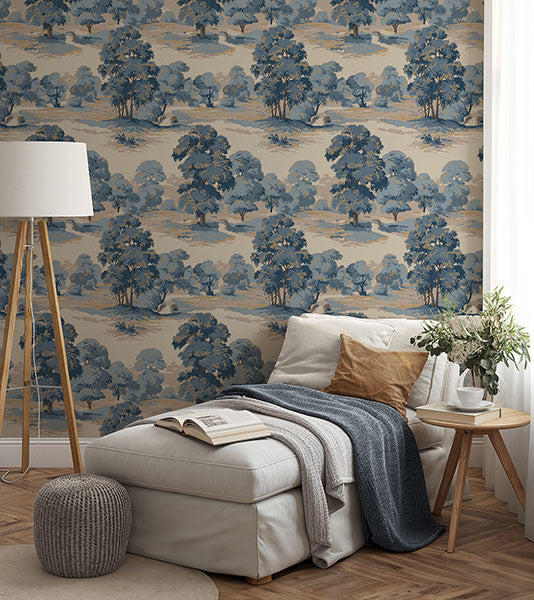 Purchase 4164-M1830 Advantage Wallpaper, Sherwood Blue Glade - Westbury Forest12