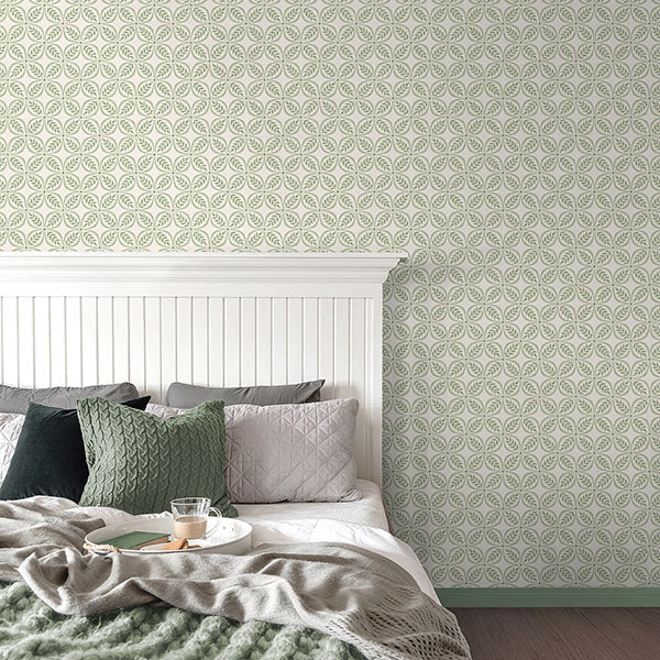 Purchase 4164-M1832 Advantage Wallpaper, Morgrove Green Trellis - Westbury Forest12