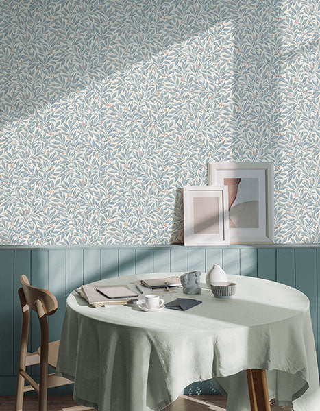 Purchase 4164-M1841 Advantage Wallpaper, Winter Berry Blue Vine - Westbury Forest12