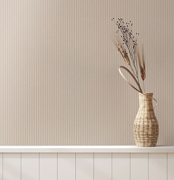 Purchase 4164-M1848 Advantage Wallpaper, Ticking Beige Stripe - Westbury Forest1