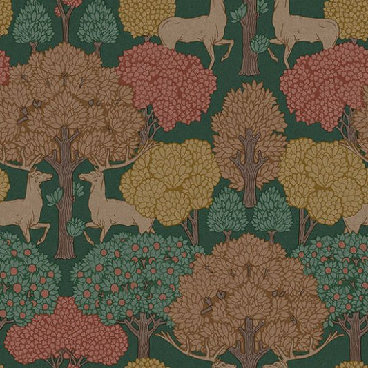 Purchase 4164-M1849 Advantage Wallpaper, Forest of Arden Green Deer - Westbury Forest