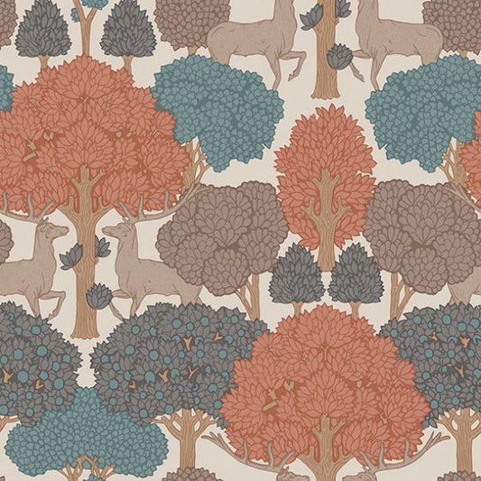 Purchase 4164-M1851 Advantage Wallpaper, Forest of Arden Apricot Deer - Westbury Forest