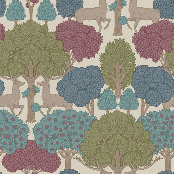 Purchase 4164-M1852 Advantage Wallpaper, Forest of Arden Merlot Deer - Westbury Forest