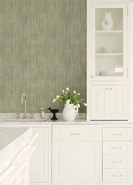 Purchase 4168-17732 Advantage Wallpaper, Rattan Green Weave - Kitchen & Bath 21