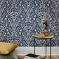 Purchase 4169-12703 Chesapeake Wallpaper, Kiwassa Navy Antler Damask - Oak & Moss1