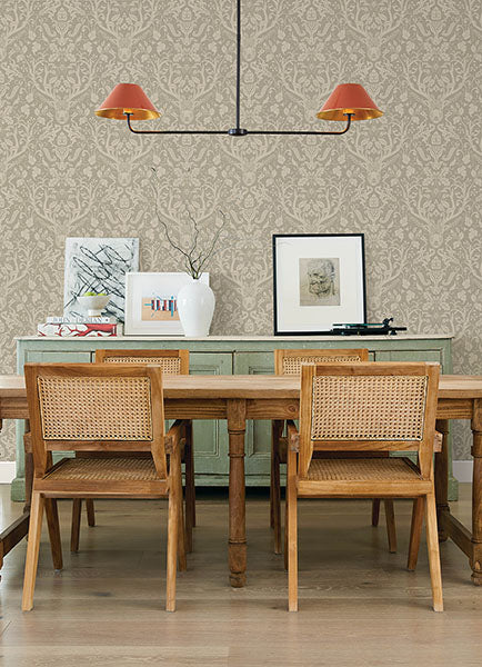 Purchase 4169-12706 Chesapeake Wallpaper, Kiwassa Sage Antler Damask - Oak & Moss1
