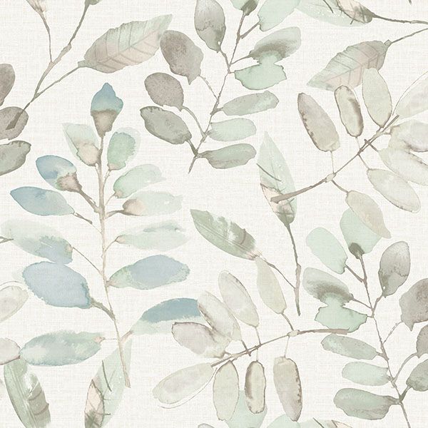 Purchase 4169-13909 Chesapeake Wallpaper, Pinnate Mint Leaves - Oak & Moss