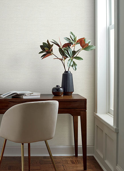 Purchase 4169-24281 Chesapeake Wallpaper, Agave Light Grey Faux Grasscloth - Oak & Moss1