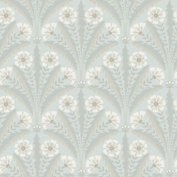 Purchase 4169-27602 Chesapeake Wallpaper, Tap Root Light Blue Floral Damask - Oak & Moss
