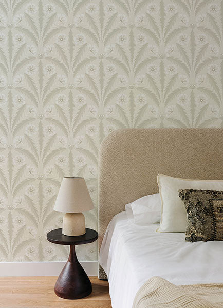 Purchase 4169-27603 Chesapeake Wallpaper, Tap Root Beige Floral Damask - Oak & Moss1