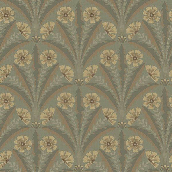 Purchase 4169-27604 Chesapeake Wallpaper, Tap Root Green Floral Damask - Oak & Moss