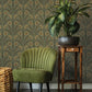 Purchase 4169-27604 Chesapeake Wallpaper, Tap Root Green Floral Damask - Oak & Moss1