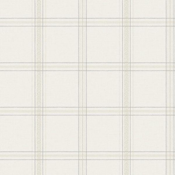 Purchase 4169-27606 Chesapeake Wallpaper, Auberge White Plaid - Oak & Moss