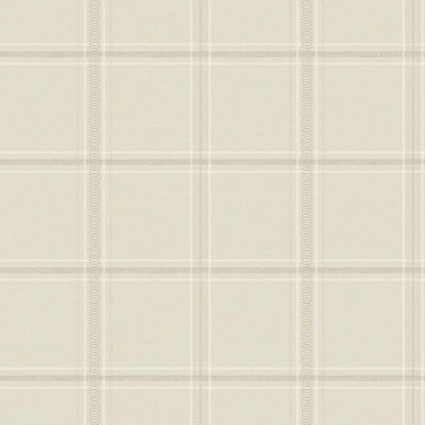 Purchase 4169-27607 Chesapeake Wallpaper, Auberge Ivory Plaid - Oak & Moss