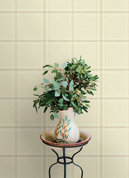 Purchase 4169-27607 Chesapeake Wallpaper, Auberge Ivory Plaid - Oak & Moss12