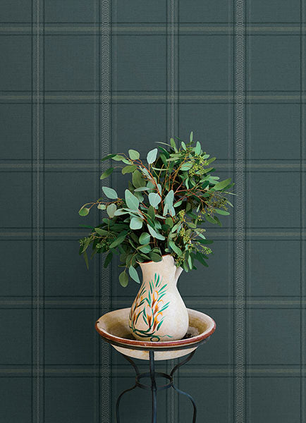 Purchase 4169-27610 Chesapeake Wallpaper, Auberge Teal Plaid - Oak & Moss12