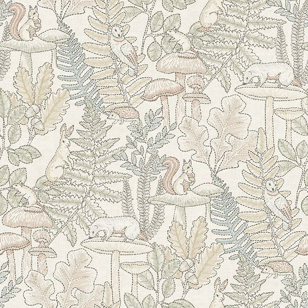 Purchase 4169-83101 Chesapeake Wallpaper, Holt Pastel Woodland - Oak & Moss