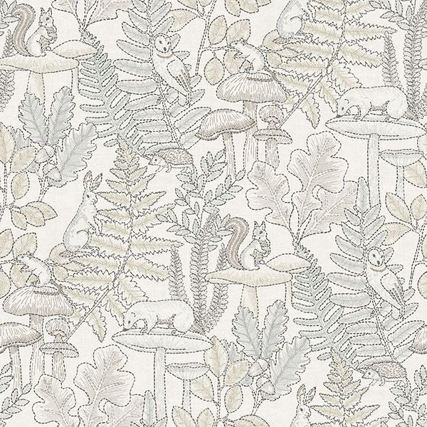 Purchase 4169-83103 Chesapeake Wallpaper, Holt Neutral Woodland - Oak & Moss