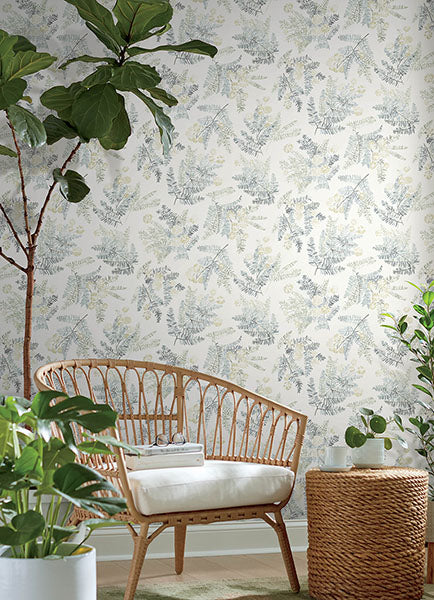 Purchase 4169-83106 Chesapeake Wallpaper, Frith Sea Green Botanical - Oak & Moss1