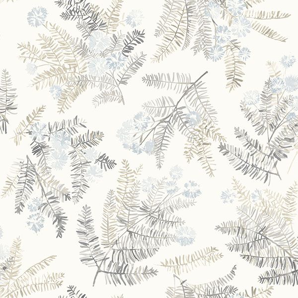 Purchase 4169-83107 Chesapeake Wallpaper, Frith Light Blue Botanical - Oak & Moss