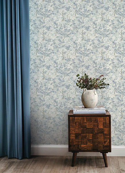 Purchase 4169-83108 Chesapeake Wallpaper, Thicket Blue Forest - Oak & Moss1