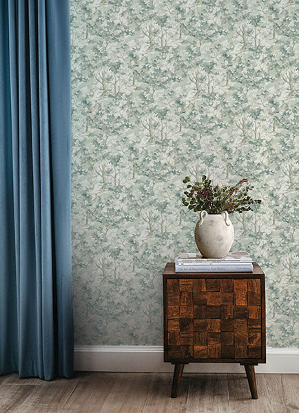 Purchase 4169-83111 Chesapeake Wallpaper, Thicket Teal Forest - Oak & Moss1
