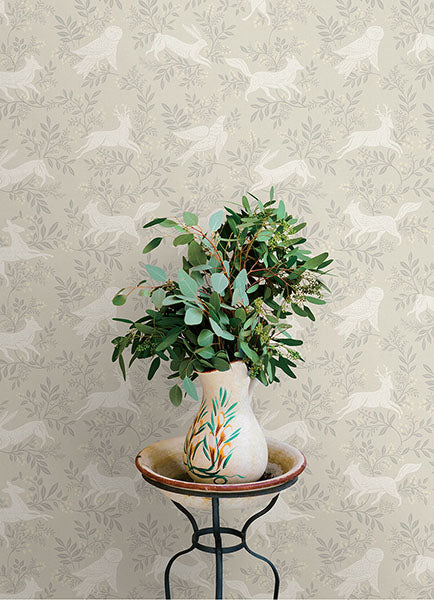 Purchase 4169-83112 Chesapeake Wallpaper, Revelry Taupe Forest Frolic - Oak & Moss12