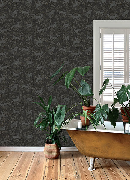 Purchase 4169-83114 Chesapeake Wallpaper, Revelry Black Forest Frolic - Oak & Moss1