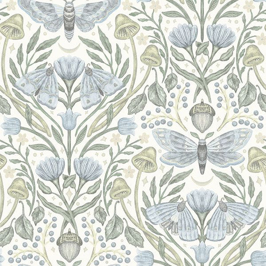 Purchase 4169-83117 Chesapeake Wallpaper, Mystic Moth Sky Blue Forest Magic - Oak & Moss