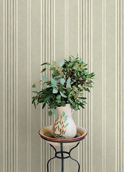 Purchase 4169-83121 Chesapeake Wallpaper, Calvados Moss Linen Stripe - Oak & Moss12
