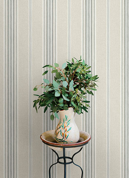 Purchase 4169-83122 Chesapeake Wallpaper, Calvados Turquoise Linen Stripe - Oak & Moss12