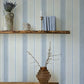 Purchase 4169-83123 Chesapeake Wallpaper, Calvados Blue Linen Stripe - Oak & Moss1