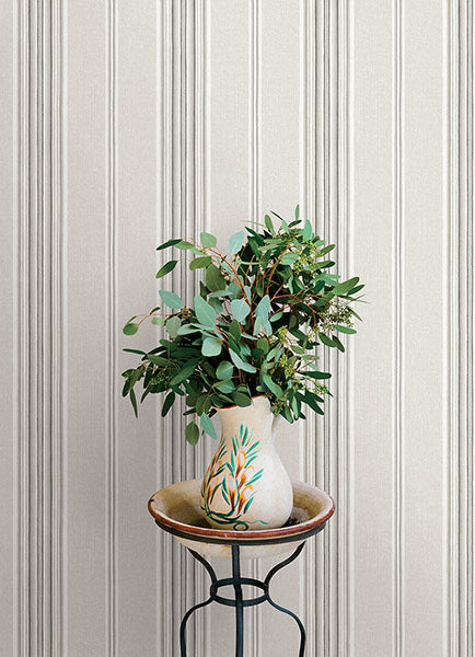 Purchase 4169-83124 Chesapeake Wallpaper, Calvados Grey Linen Stripe - Oak & Moss12