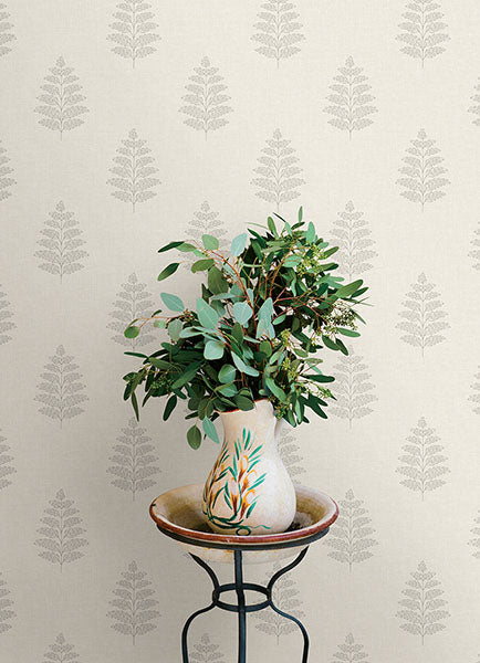 Purchase 4169-83125 Chesapeake Wallpaper, Frond Cream Leaf - Oak & Moss12