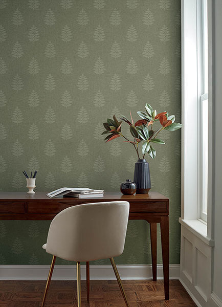 Purchase 4169-83126 Chesapeake Wallpaper, Frond Dark Green Leaf - Oak & Moss1